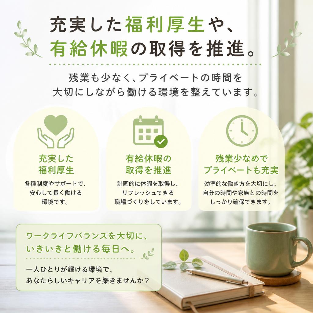 働きやすい環境と福利厚生