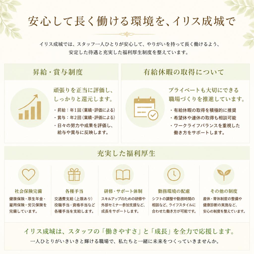 待遇と福利厚生について