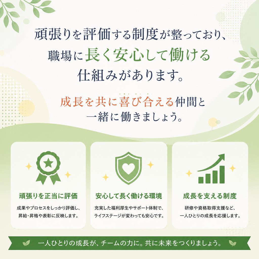 昇給・賞与でやりがいアップ