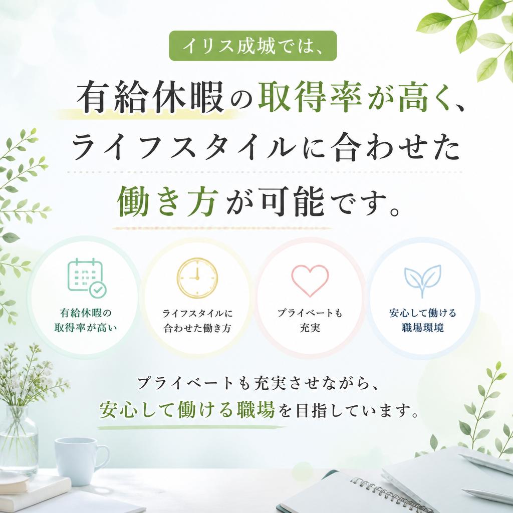 有給休暇取得率が高い！